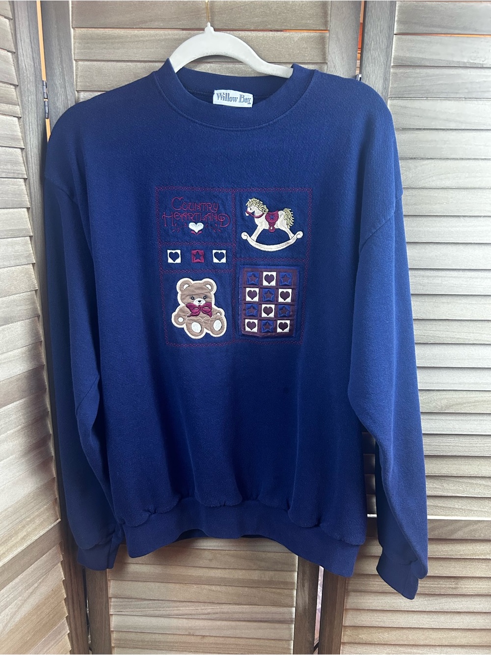 Vintage Willow Bay Country Heartland Sweatshirt Large USA Made Embroidered